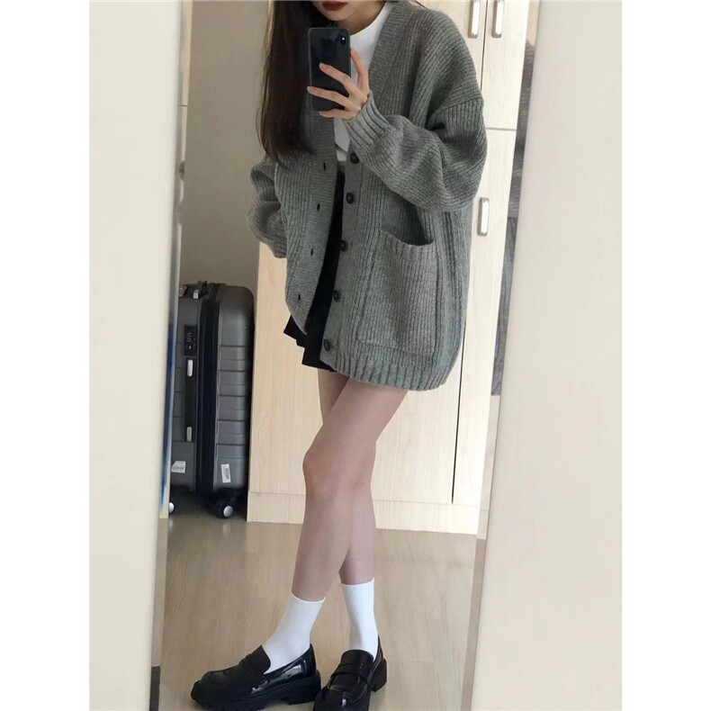 美式复古撞色圆领仿貂绒毛衣男女慵懒风宽松休闲针织衫上衣外套,男装针织衫/毛衣,星座506A