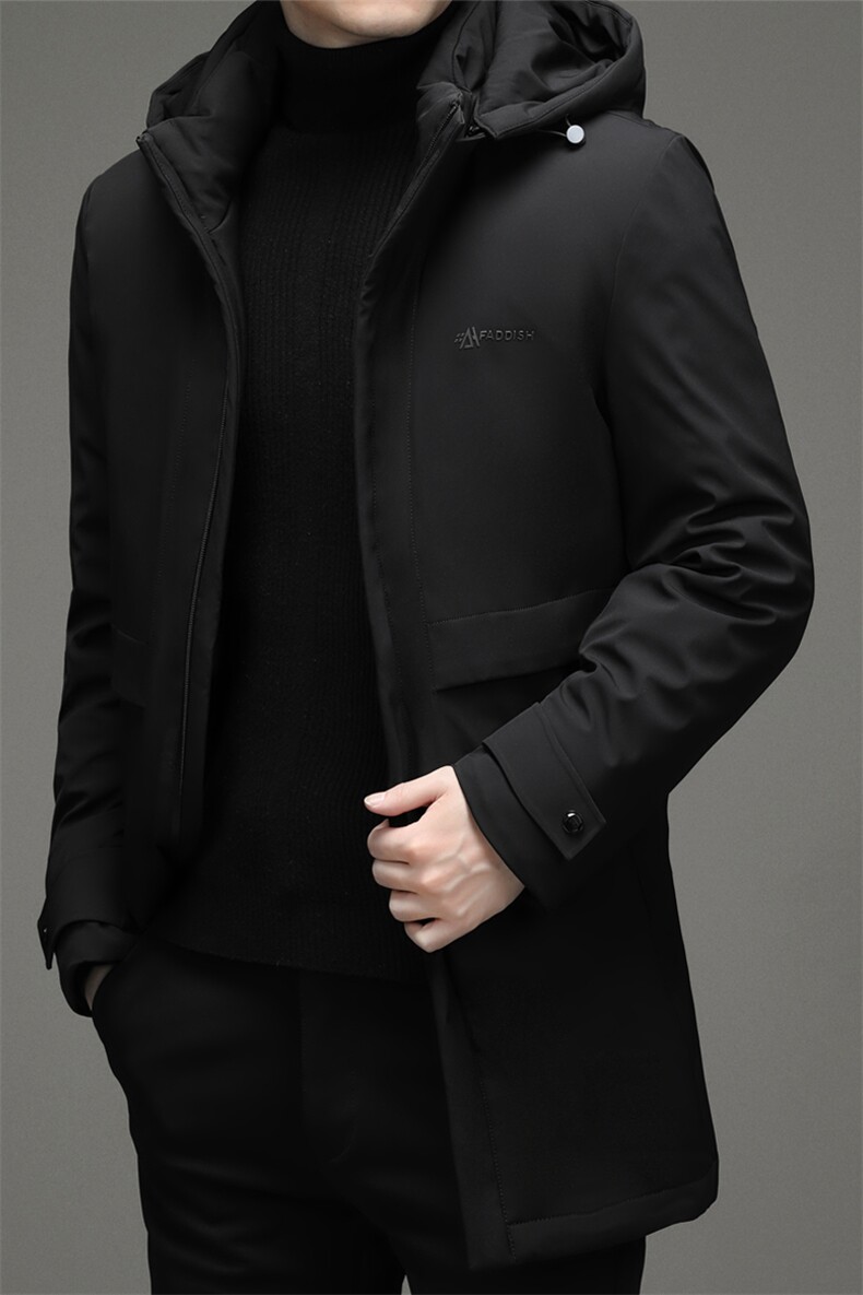 2023新款脱卸帽羽绒服中年男中长款冬季休闲外套DFLDY1026-P275，男装羽绒服，电商B212（原钱塘6029）