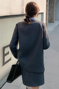 灰色西装女裙春秋2025新款高级感气质ootd穿搭又a又飒图片