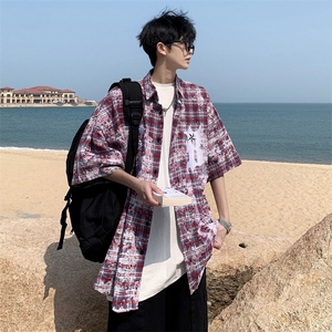 2024复古衬衫男夏港风学生宽松小众设计感新款上衣外穿CY952-P33图片