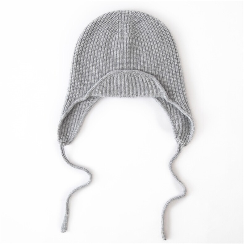 2025年春季新款百搭女士抽条加厚护耳帽，帽子，戎咖羊绒