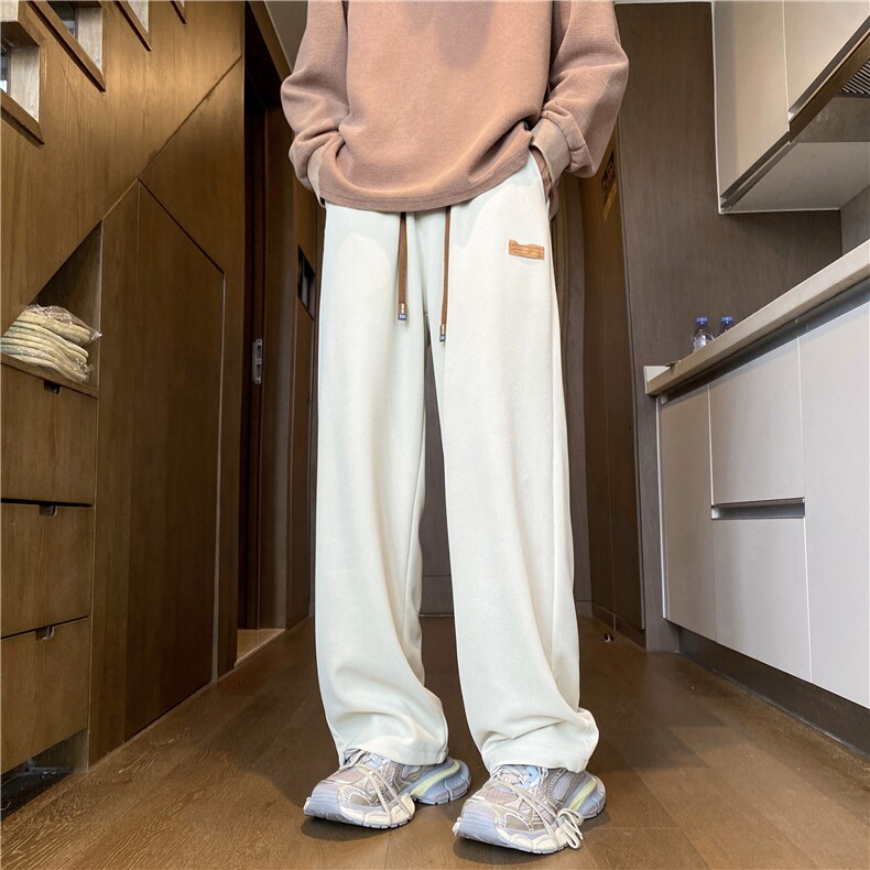 抖音品质港风潮流纯色百搭休闲长裤宽松裤子K5321b315-p45控58,男装休闲裤,电商B315