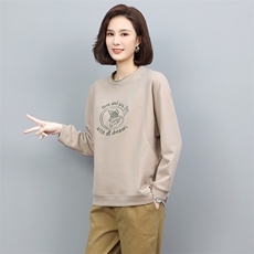 2022年春秋季新款绣花字母卫衣女宽松韩版休闲百搭上衣女士打底衫，女装卫衣/绒衫，忆绮罗