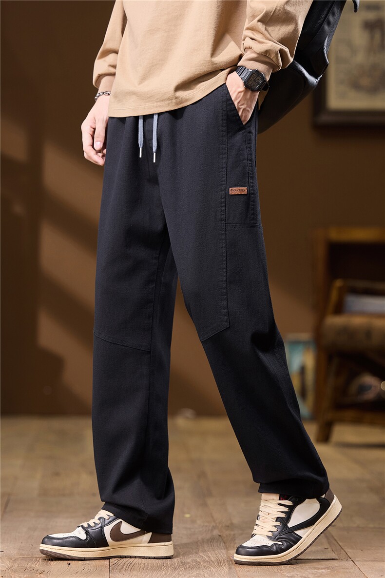 2025秋季莱赛尔弹力休闲裤男士宽松直筒潮流垂感长裤子M8025-P40,男装休闲裤,星座509
