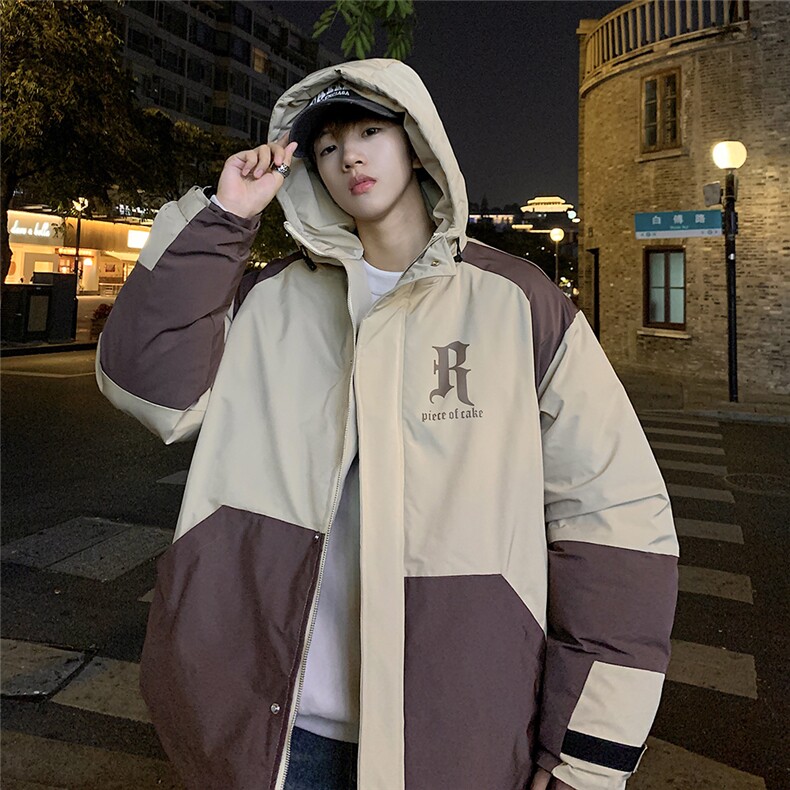 EQ338 拼接撞色冬季加厚工装棉衣外套男2024新款棉服图片