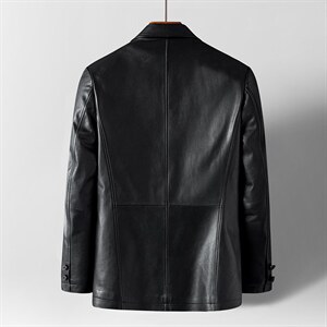 DLSN8050-1新款2021皮衣男头层牛皮西装商务休闲男西服P1080图片