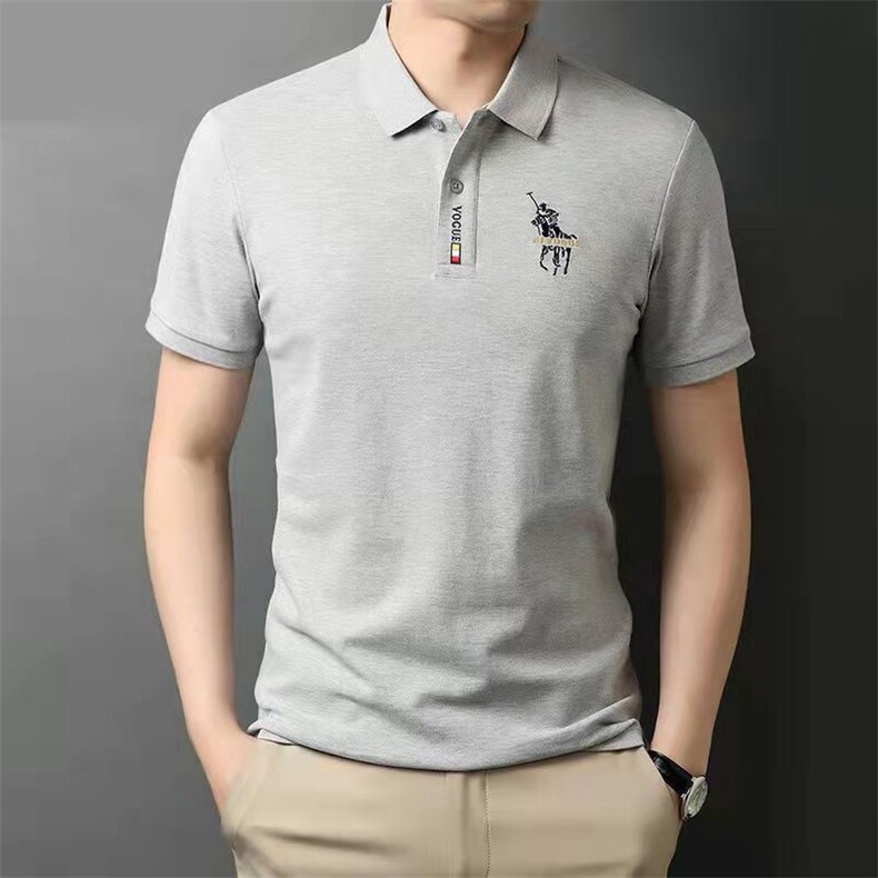 夏季新款男士短袖男款POLO杉高档轻商务翻领半袖百搭中年爸爸装图片