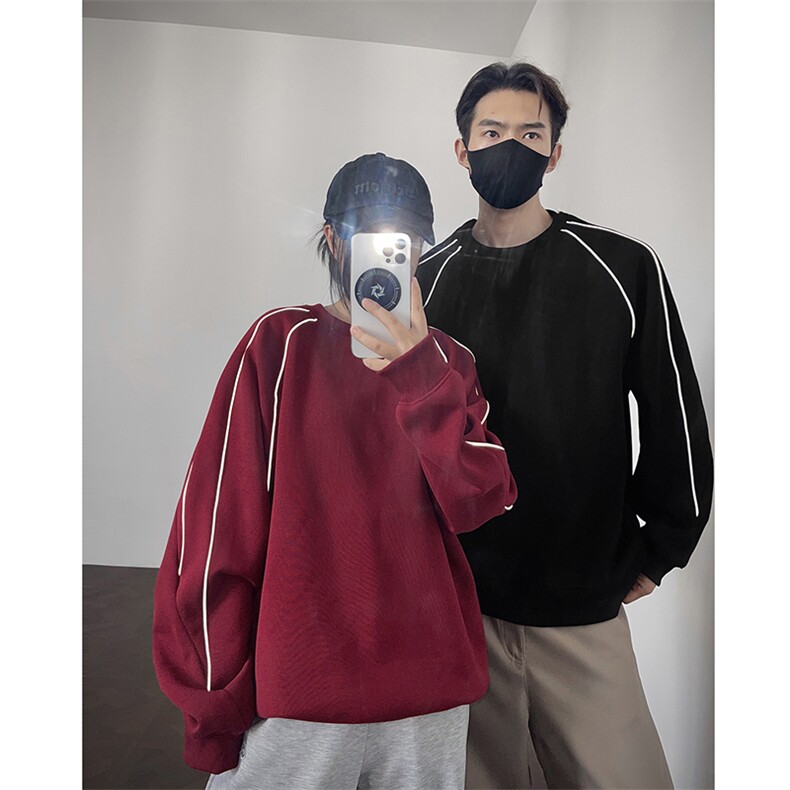 重磅boxy500克抖音得物品质加绒奥粒绒短宽套头圆领RH5345JR-P53,男装卫衣,星座610B-1