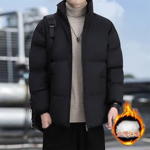 冬季纯色立领棉衣男女新款棉袄情侣装面包服保暖短款棉服外套图片