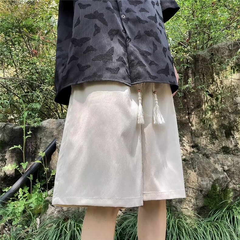 风短裤男士夏季新中式盘扣设计潮牌痞帅休闲五分中裤D90488-p28,男装牛仔裤,星座1008