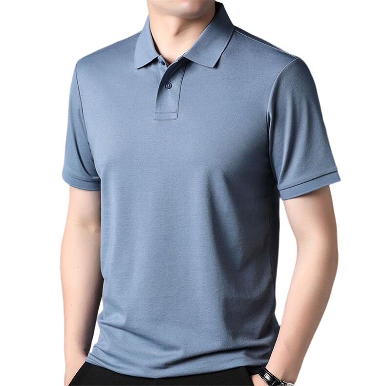 新款中青年翻领POLO衫短袖上衣商务休闲宽松潮流男装纯色半袖P48,男装T恤,钱塘6003A(原)4033A