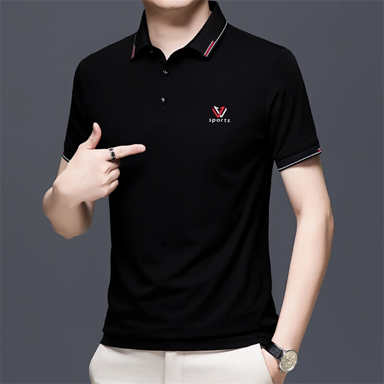 HP5115夏季新款男士T恤衫简约刺绣男士短袖翻领通勤男装,男装T恤,电商B360