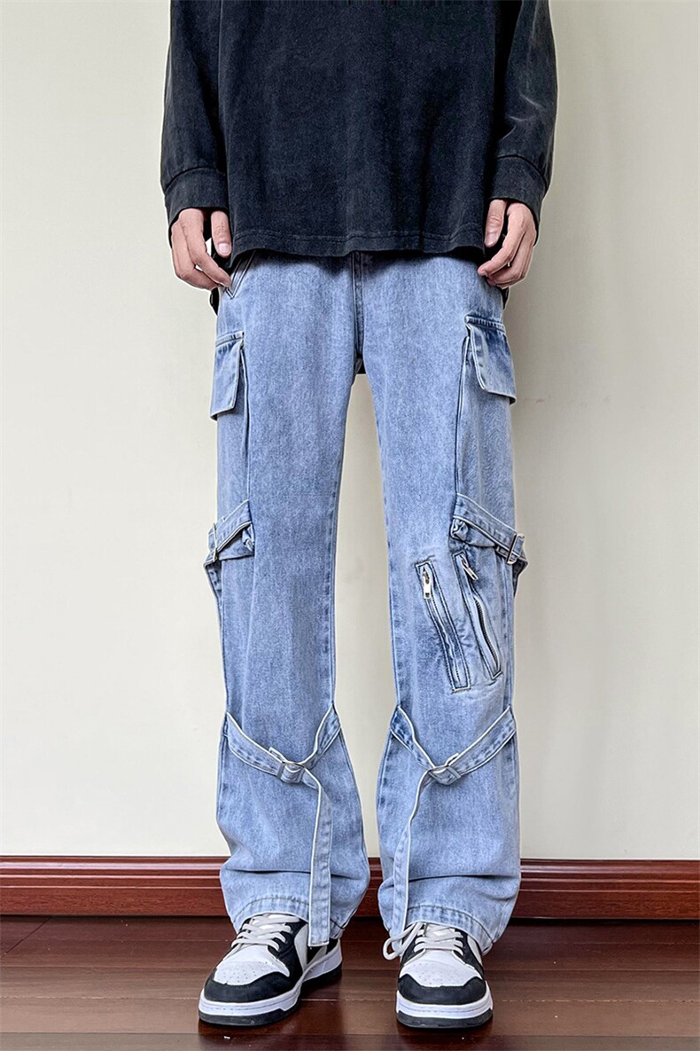 B221秋冬新款美式ins高街小众休闲工装牛仔裤子LK22069-P75控98,男装牛仔裤,电商B221