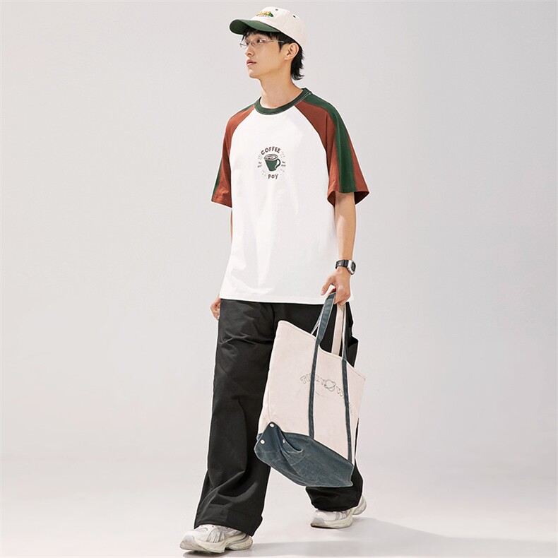 2024夏季新款男装日系潮牌纯棉印花圆领宽松短袖休闲T恤T966-F47,男装T恤,电商A101（原外27）