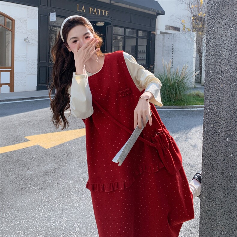 26春节已呢子背心裙送包包M09-P145-K228,女装连衣裙,2C305