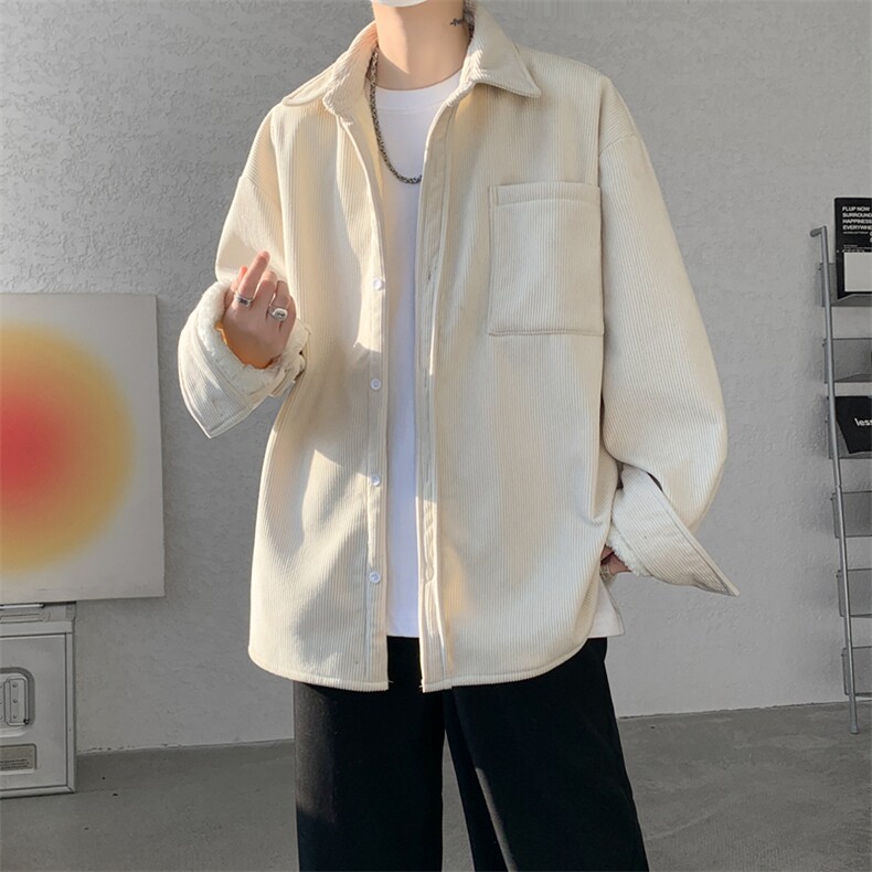 8XL-M加绒灯芯绒衬衫大码复古秋冬保暖上衣外套CS9001/P58加绒68,男装衬衫,电商B238