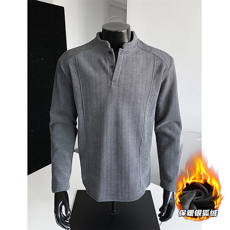 翻领高克重复合银狐绒加绒500克卫衣外套 W983/特P35 深灰色图片