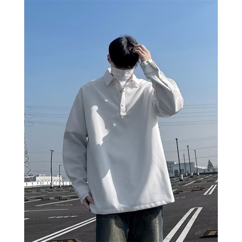 时尚打底衫男长袖翻领内搭线衣2024韩版秋季POLO衫领潮流T124/P40,男装T恤,星座506