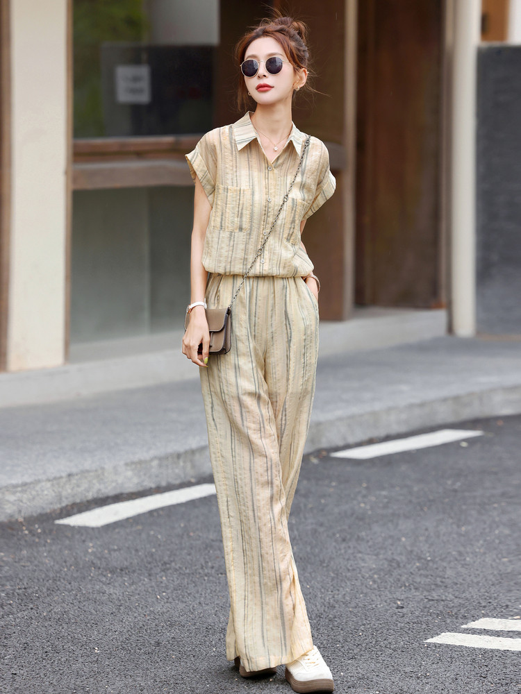 夏季穿搭时尚套装女2025夏装新款洋气减龄显瘦休闲百搭两件套潮,女装套装/套裙,梦依杭