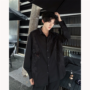 25春夏男士立体暗夜玫瑰重工鎏金衬衫CS75-P105图片