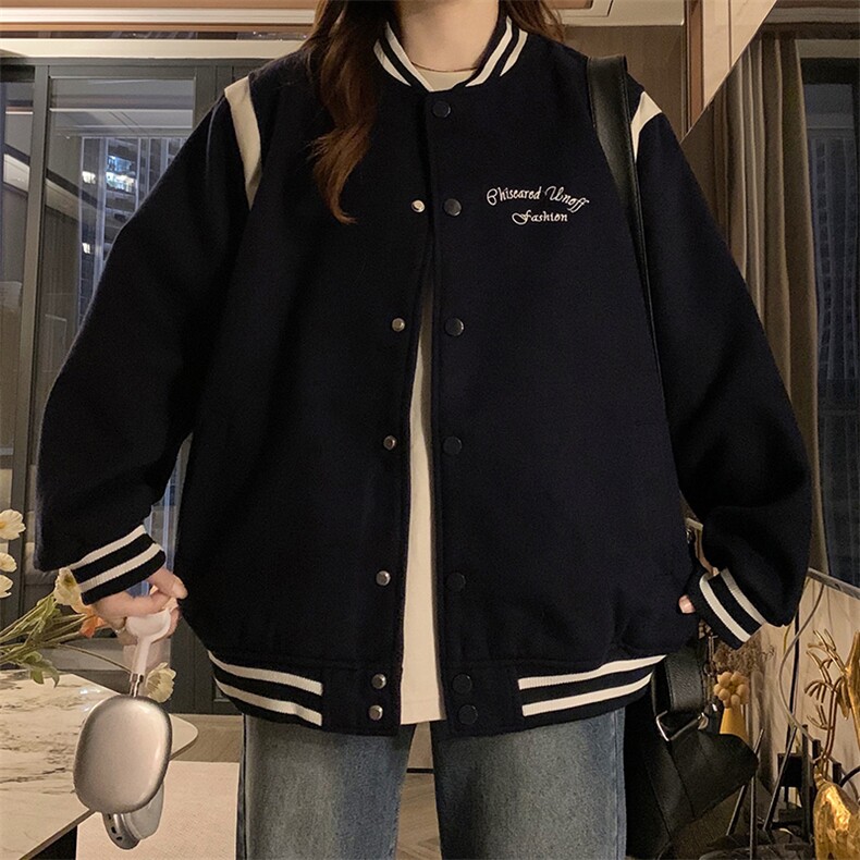 2024年新款港风日系复古字母刺绣立领棒球服夹克外套JK1262-P80,男装夹克,星座313A(原308A-2)