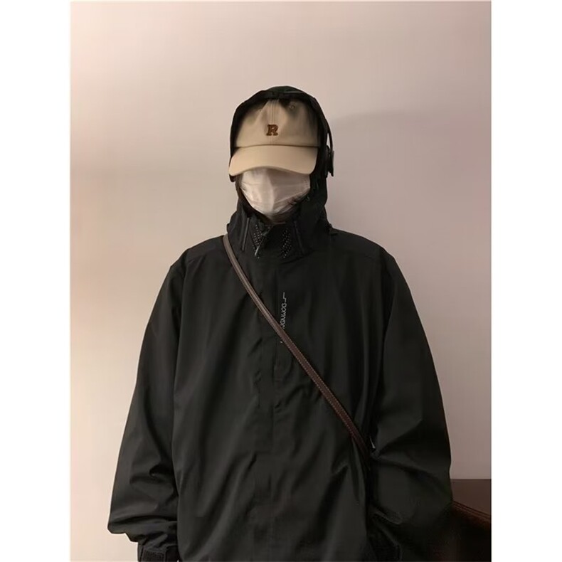 情侣连帽休闲防水风冲锋衣外套男ins潮牌美式高街夹克女JY48-P65,男装夹克,星座1008-1