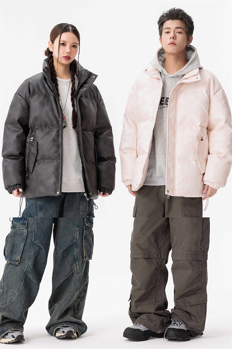 冬季棉衣男女情侣棉服痞帅青少年PU保暖皮外套,男装棉衣,星座1206（原A206）