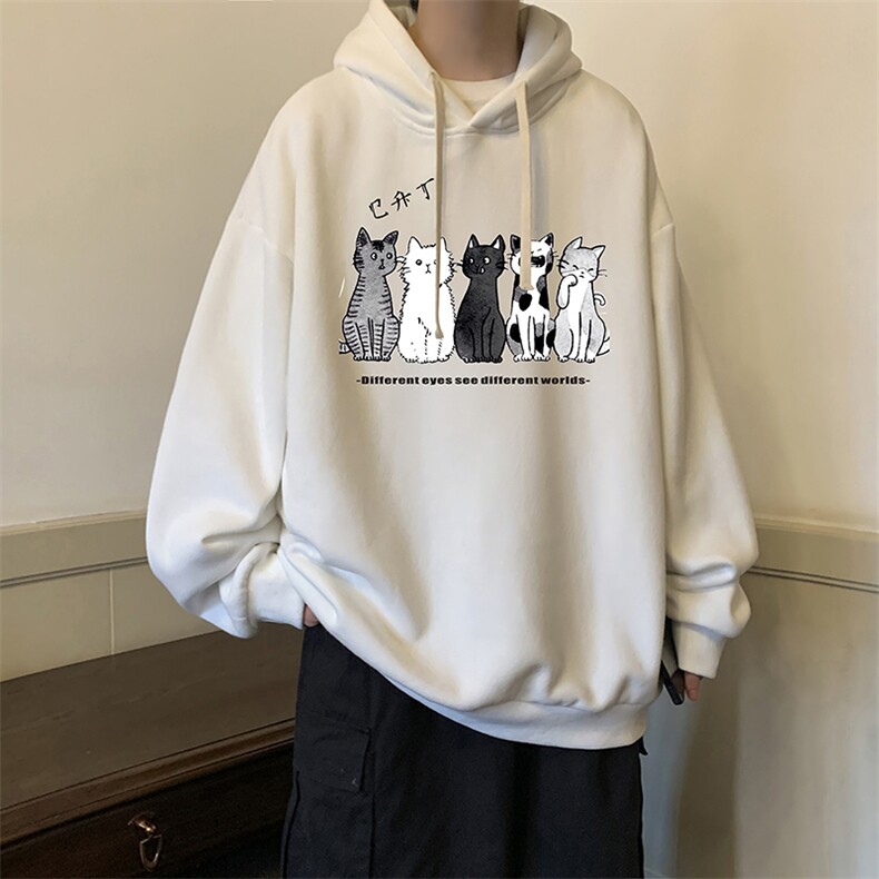 纯棉连帽卫衣男大码运动帽衫宽松薄WY2100-P35 加绒款-P40图片