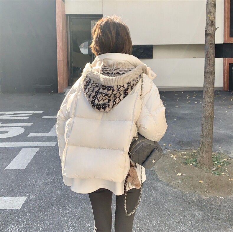 韩系毛织帽子（可脱卸）90绒加厚羽绒服2C239-117-P335-K458,女装羽绒服,2C239