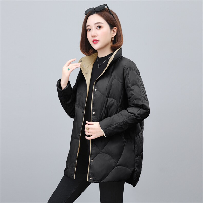 2023年冬季时尚宽松前短后长羽绒服,女装羽绒服,依恋蒂丝