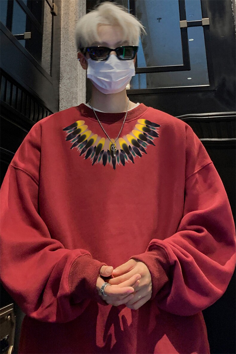 ！圆领卫衣男装港风长袖t恤男外套男WY546-特P23,男装T恤,电商B371