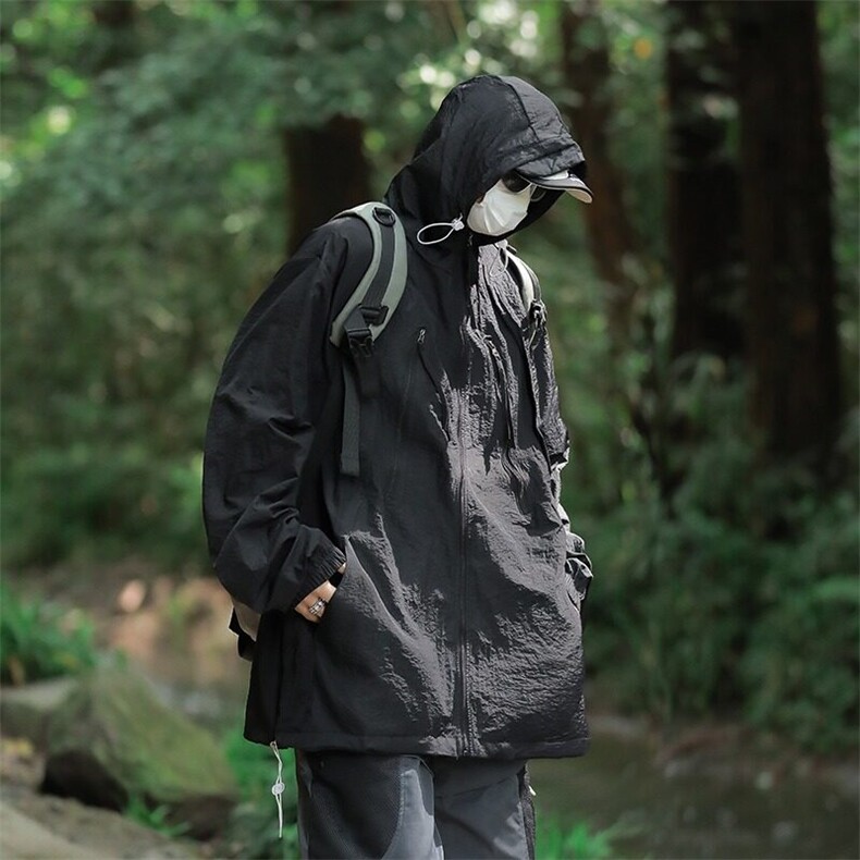 2025夏季防晒服户外男女透气情侣连帽防晒衣JK139,男装防晒衣,星座1108