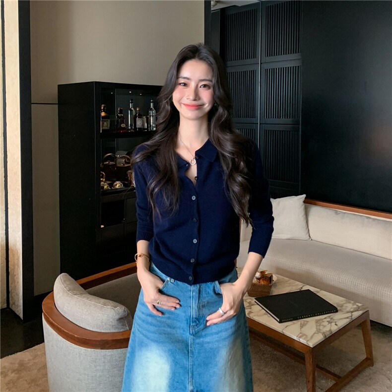 2025秋冬百搭polo翻领长袖羊绒衫,女装羊绒衫,玛卡隆羊绒