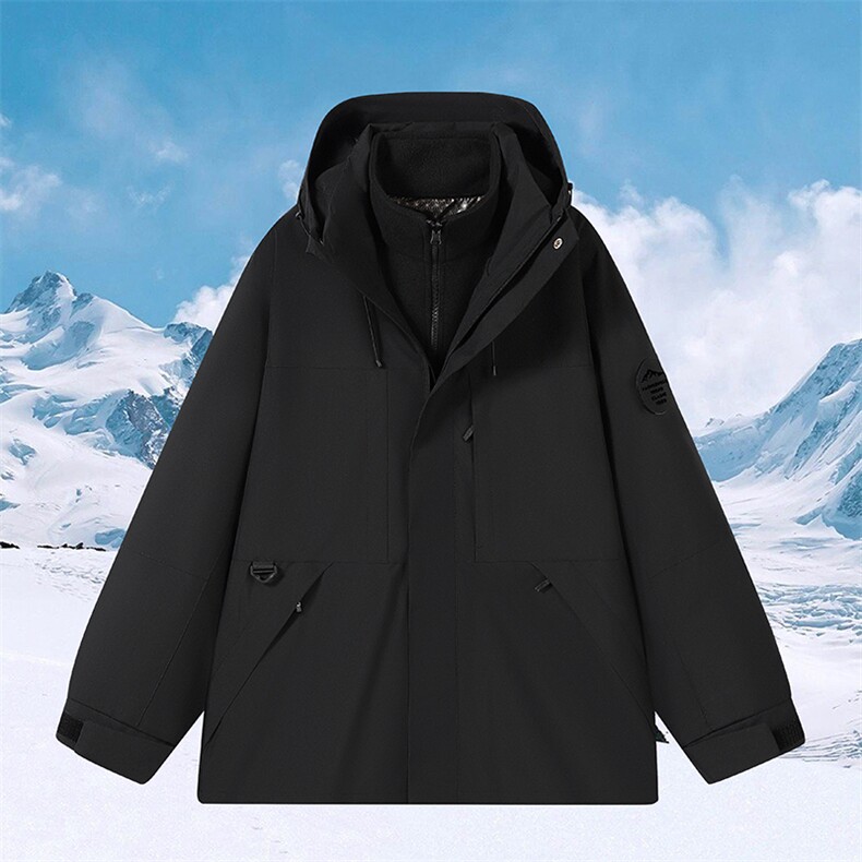 户外连帽男女新款三合一防风防水登山服石墨烯保暖外套H6188-P90,男装棉衣,星座1403A