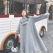 出货中20秋款长款连帽卫衣不规则连衣裙262A-3988-P120-K178，女装卫衣/绒衫，Yologo