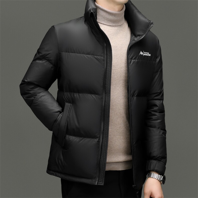 主推大货冬季鹅绒羽绒服外套男新款立领时尚潮流拼接面包服羽绒服图片
