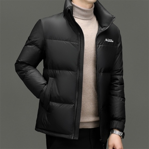 主推大货冬季鹅绒羽绒服外套男新款立领时尚潮流拼接面包服羽绒服图片