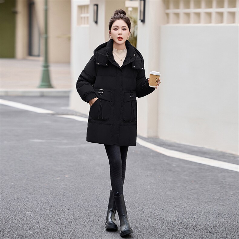 时尚潮流小个子百搭长款羽绒服女冬季新款显瘦保暖外套,女装羽绒服,涵亦佰惠