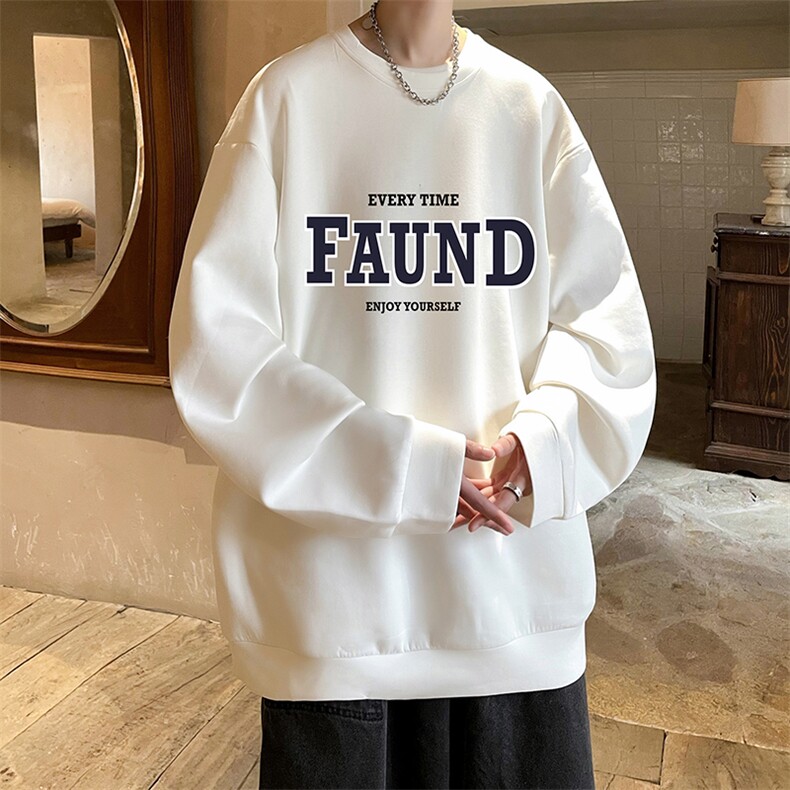 春季卫衣男款圆领潮牌男装2023新款加绒长袖上衣冬季无帽冬装打底，男装卫衣，电商A040