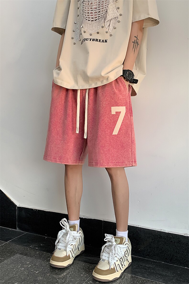 港风重磅320G纯棉水洗做旧休闲裤卫裤A014-DY2327-P45控58,男装休闲裤,电商A014