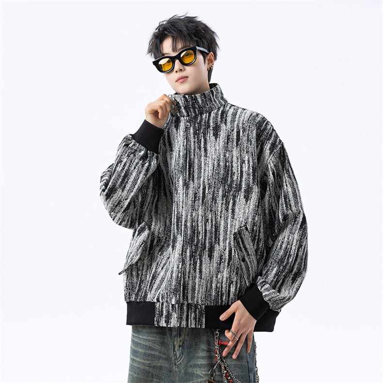 美式复古扎染立领夹克男外套春秋季休闲上衣星座812-JK10-P88,男装夹克,星座812