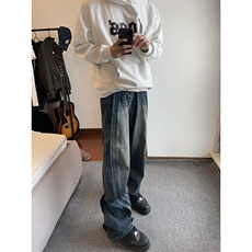 B221美式ins高街加绒加厚牛仔裤LK23134-P65控88，男装牛仔裤，电商B221