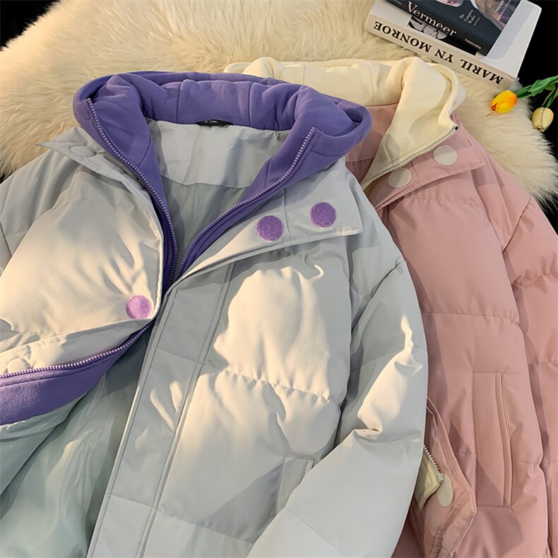 冬季青少年连帽假两件外套加绒加厚休闲简约棉衣棉服5303-P85,男装棉衣,电商B306