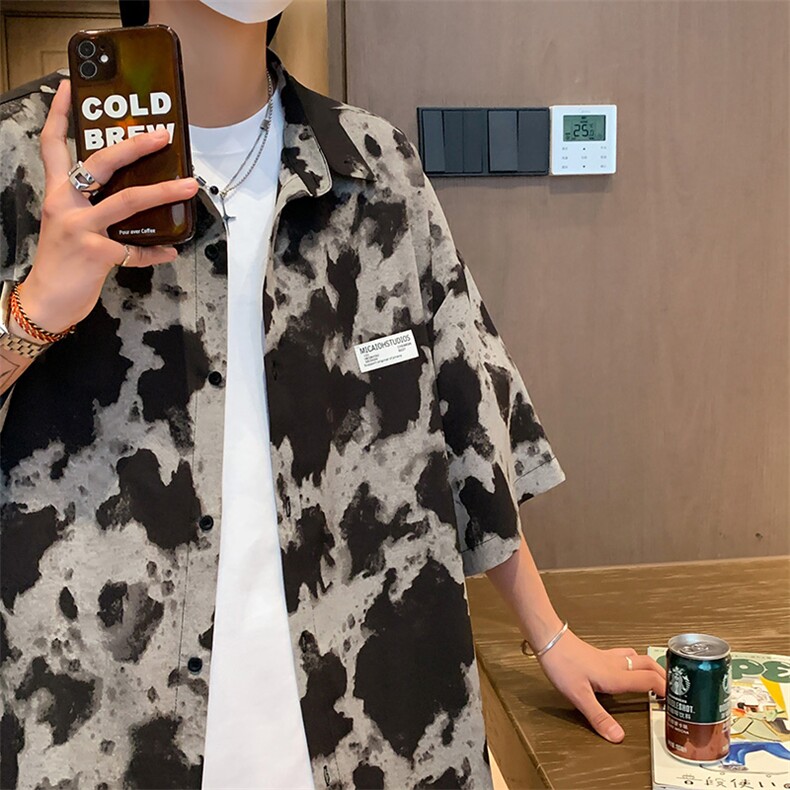 特p35夏威夷大码男装衬衫加肥加大码胖子衬衣宽松外套bf风港风,男装衬衫,星座909-2（原星座717-2）