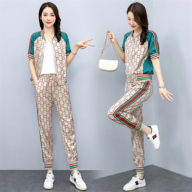 现货2022年夏季时尚气质拼色两件套休闲套装,女装套装/套裙,艾仟回(原伊仟回)