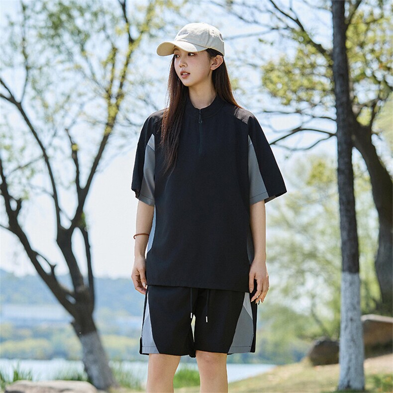 夏季薄款宽松个性拼色短袖T恤短裤套装两件套男A406TZ6521特P58,男装T恤,星座309（原A406）