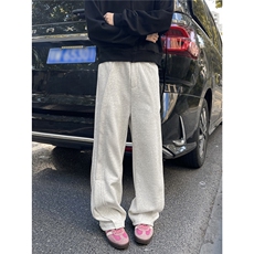 宽松慵懒风卫裤男款春秋季美式重磅弯刀解构运动裤宽松阔腿拖地裤，男装休闲裤，电商A165