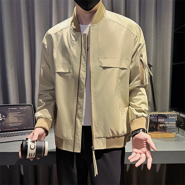 新款社会小伙秋装男时尚工装夹克男店主外套JK801-P78控128卡其,男装夹克,星座301B-1