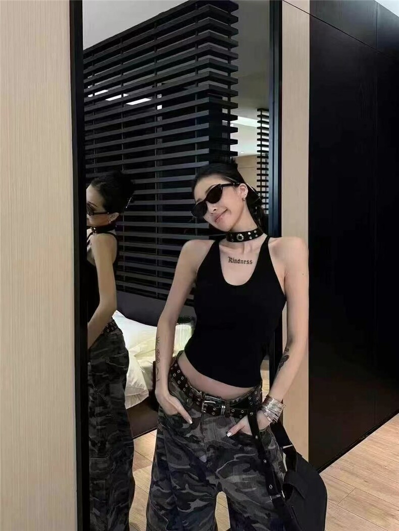 时尚潮流夏季新款女士简约百搭纯色背心,女装背心吊带,斯尔特羊绒