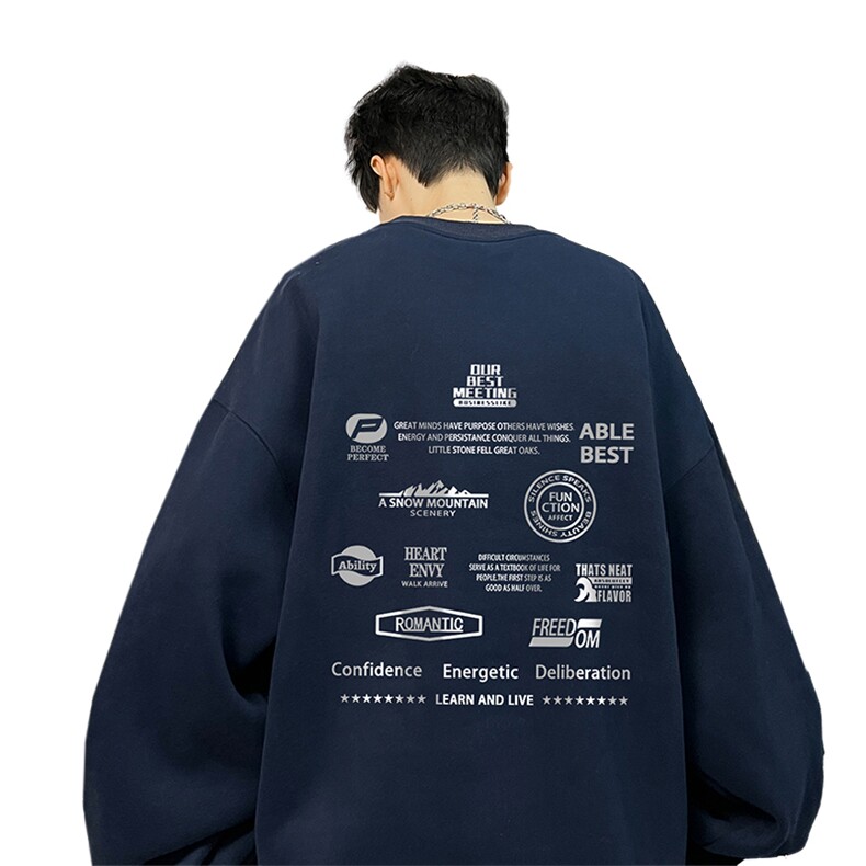 ！圆领卫衣男装港风长袖T恤男外套男WY175-P28,男装卫衣,电商B367